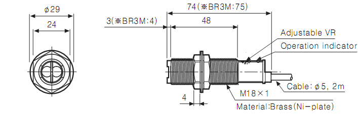 Cảm biến quang Autonics BR100-DDT