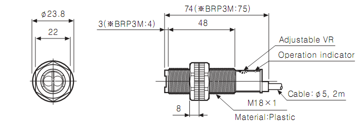 Cảm biến quang Autonics BRP100-DDT-P 