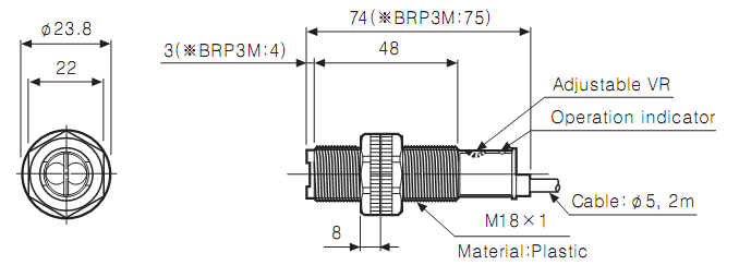 Cảm biến quang Autonics BRP3M-MDT-P
