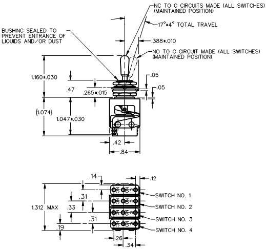 Công tắc chuyển mạch Micro switches toggle 31AT50-T2