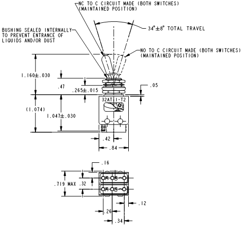 Công tắc chuyển mạch Micro switches toggle 32AT11-T2