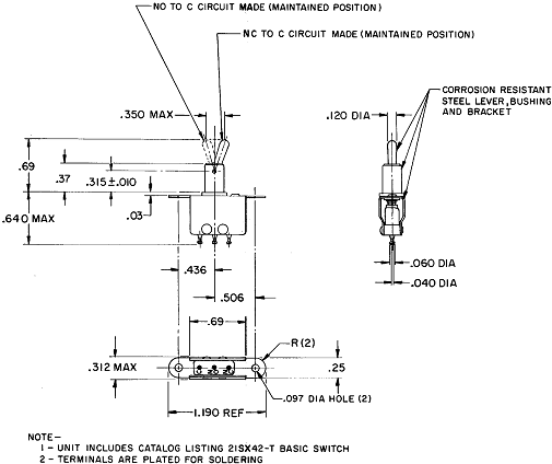 Công tắc chuyển mạch Micro switches toggle 48AT1-T