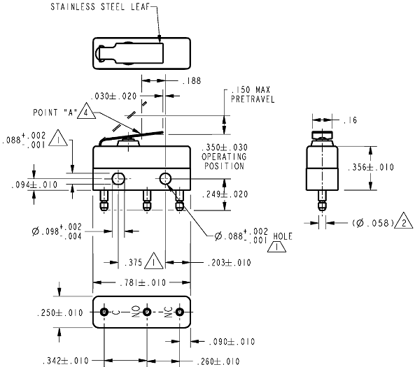 Công tắc hành trình Honeywell 111SM115-H58 Công tắc hành trình Honeywell 111SM115-H58