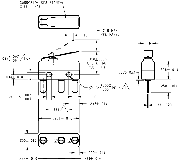 Công tắc hành trình Honeywell 111SM858-H403 Công tắc hành trình Honeywell 111SM858-H403