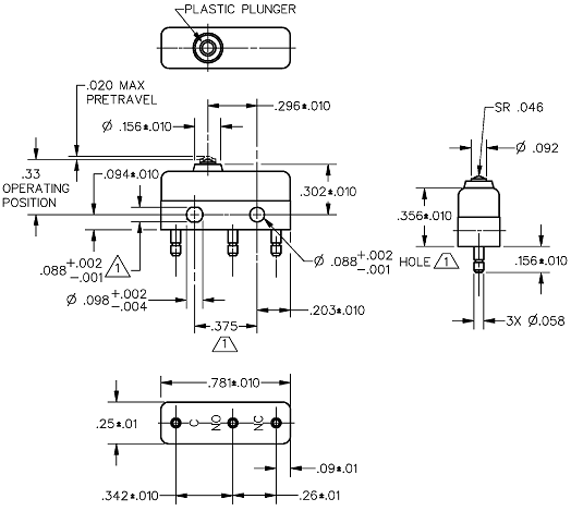 Công tắc hành trình Honeywell 11SM712-H58 Công tắc hành trình Honeywell 11SM712-H58