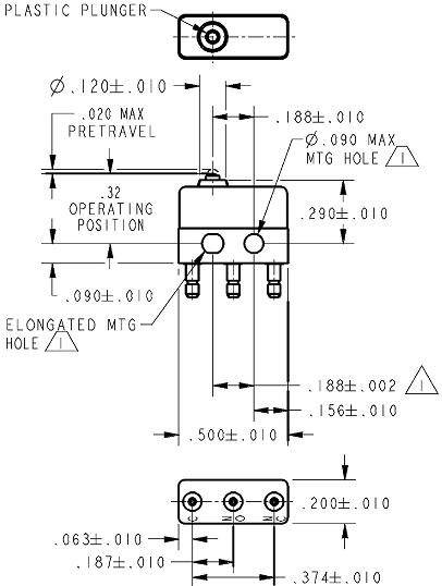 Công tắc hành trình Honeywell 12SX3-H58 Công tắc hành trình Honeywell 12SX3-H58
