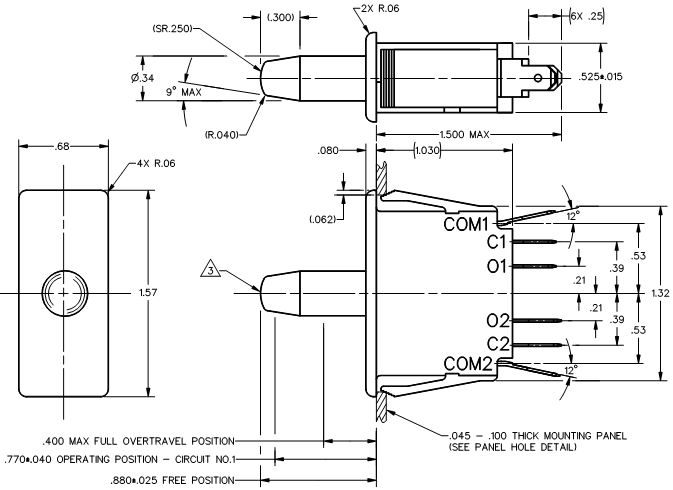 Công tắc hành trình Honeywell 2DM4 Công tắc hành trình Honeywell 2DM4