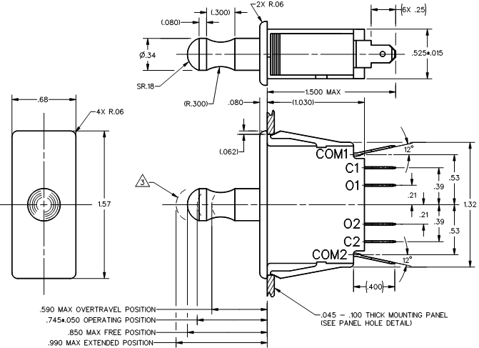 Công tắc hành trình Honeywell 2DM438 Công tắc hành trình Honeywell 2DM438