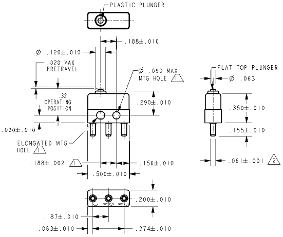 Công tắc hành trình Honeywell 2SX83 Công tắc hành trình Honeywell 2SX83