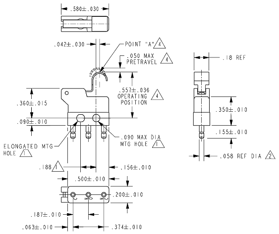 Công tắc hành trình Honeywell 311SX54-H58 Công tắc hành trình Honeywell 311SX54-H58