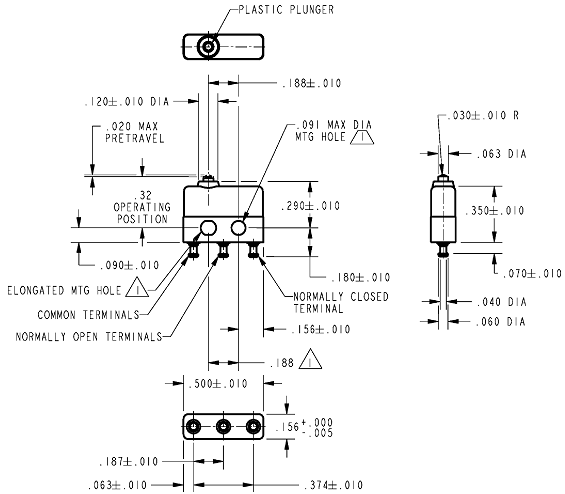 Công tắc hành trình Honeywell 93SX39-T Công tắc hành trình Honeywell 93SX39-T