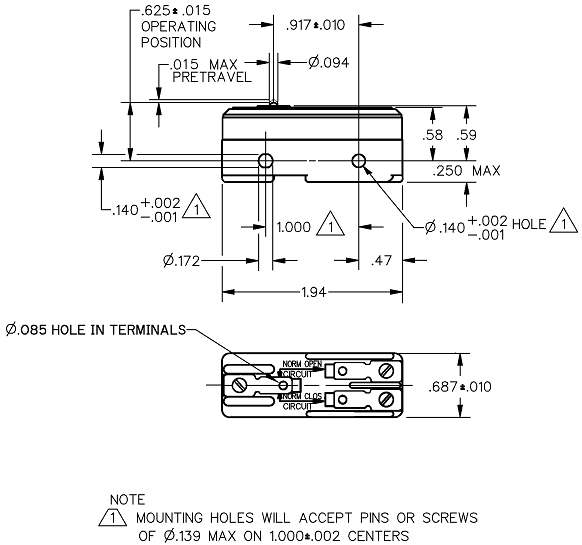 Công tắc hành trình Honeywell BM-1R373 