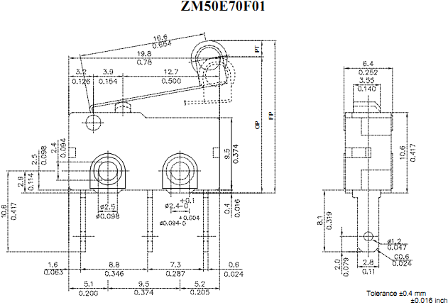 Công tắc hành trình Honeywell ZM50E70F01 Công tắc hành trình Honeywell ZM50E70F01
