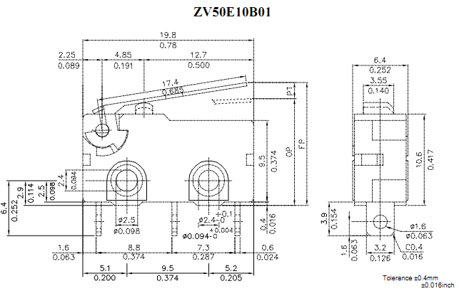 Công tắc hành trình Honeywell ZV50E10B01 Công tắc hành trình Honeywell ZV50E10B01