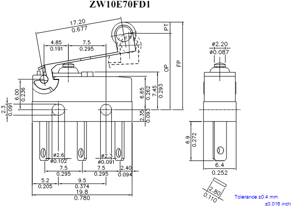công tắc hành trình Honeywell ZW10E70FD1 công tắc hành trình Honeywell ZW10E70FD1