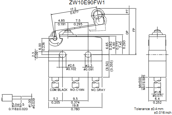 công tắc hành trình Honeywell ZW10E90FW1 công tắc hành trình Honeywell ZW10E90FW1