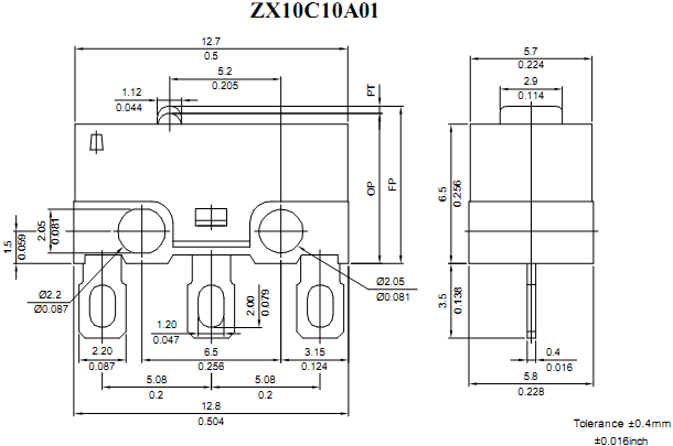 Công tắc hành trình Honeywell ZX10C10A01 Công tắc hành trình Honeywell ZX10C10A01