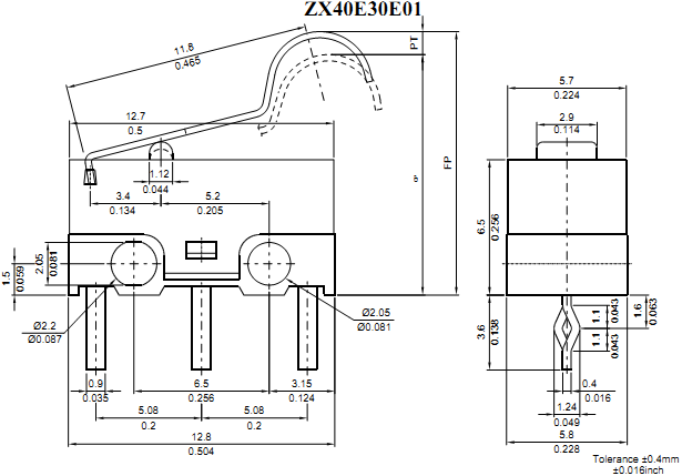 Công tắc hành trình Honeywell ZX40E30E01 Công tắc hành trình Honeywell ZX40E30E01
