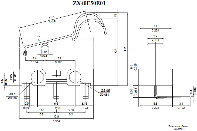 Công tắc hành trình Honeywell ZX40E50E01 Công tắc hành trình Honeywell ZX40E50E01