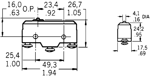 Công tắc hành trình snap BZ-2R559729-A4 Công tắc hành trình snap BZ-2R559729-A4