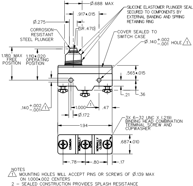 Công tắc hành trình snap BZ-2RDS5551-A2 Công tắc hành trình snap BZ-2RDS5551-A2