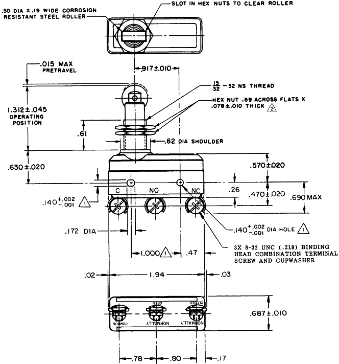 Công tắc hành trình snap BZ-2RQ18-P4 Công tắc hành trình snap BZ-2RQ18-P4