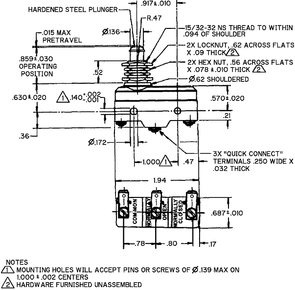 Công tắc hành trình snap BZ-2RQ1-D682