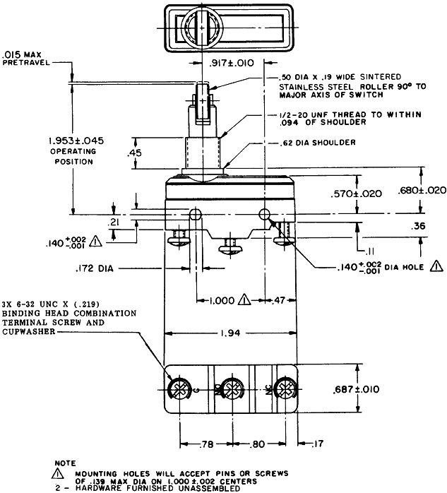 Công tắc hành trình snap BZ-2RQ785 Công tắc hành trình snap BZ-2RQ785