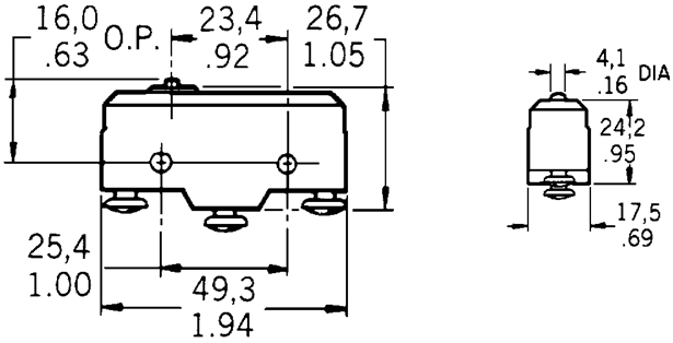 Công tắc hành trình snap BZ-2R-T4-J Công tắc hành trình snap BZ-2R-T4-J