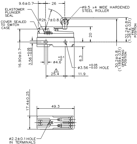 Công tắc hành trình snap BZ-2RW82255 Công tắc hành trình snap BZ-2RW82255
