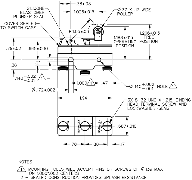 Công tắc hành trình snap BZ-2RW82272D5 Công tắc hành trình snap BZ-2RW82272D5