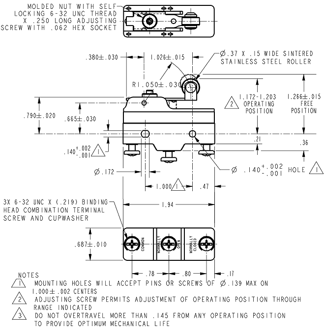 Công tắc hành trình snap BZ-2RW82299-A2 Công tắc hành trình snap BZ-2RW82299-A2