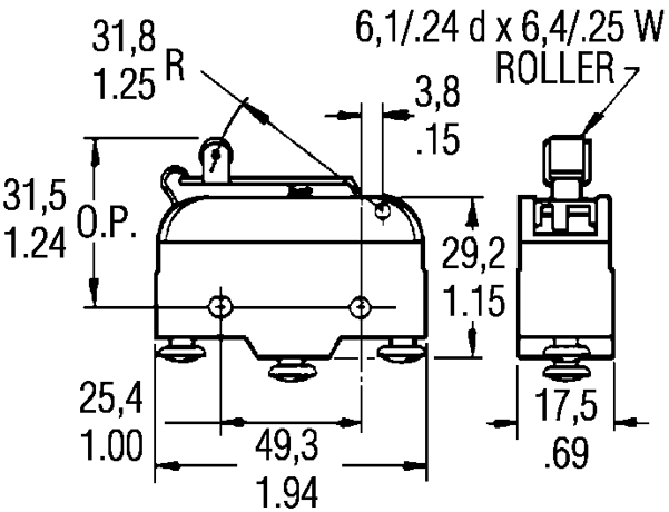 Công tắc hành trình snap BZ-2RW8255A2 Công tắc hành trình snap BZ-2RW8255A2