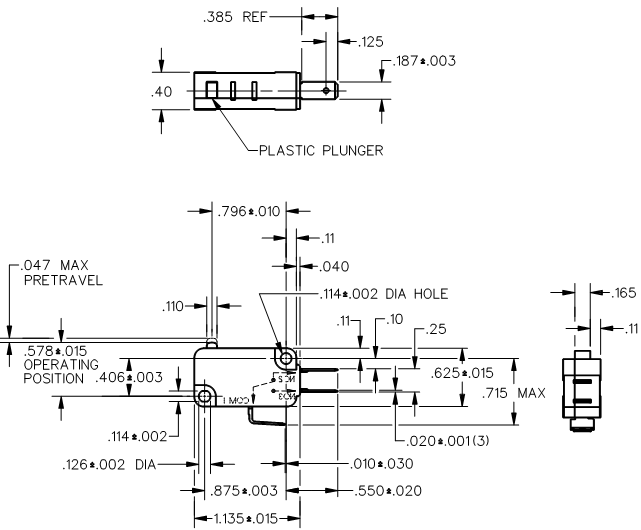 Công tắc honeywell V7-1A17D8 Công tắc honeywell V7-1A17D8