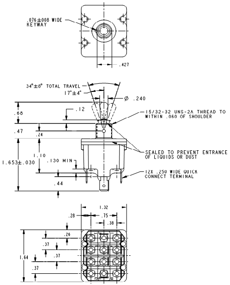 Công tắc lật honeywell 4NT91-3 Công tắc lật honeywell 4NT91-3