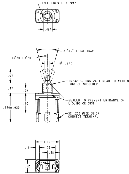 Công tắc lật honeywell 62NT91-1-NH Công tắc lật honeywell 62NT91-1-NH