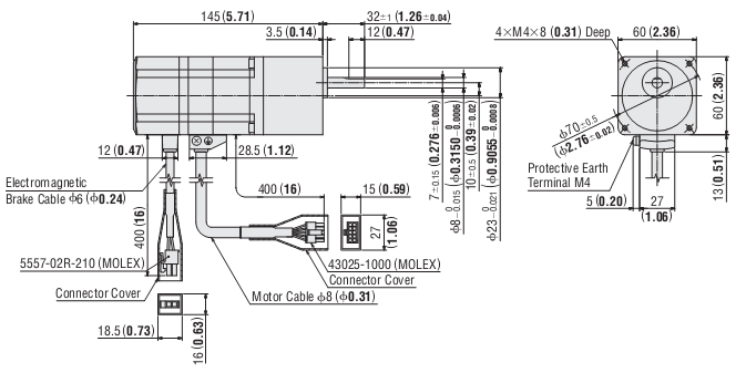DC Stepping Motor & Driver Oriental AR66MK-T7.2-3 DC Stepping Motor & Driver Oriental AR66MK-T7.2-3
