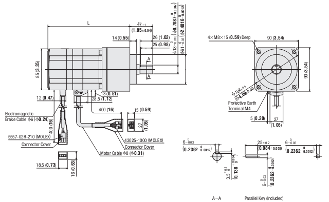 DC Stepping Motor & Driver Oriental AR98MK-PS7.2-3 DC Stepping Motor & Driver Oriental AR98MK-PS7.2-3