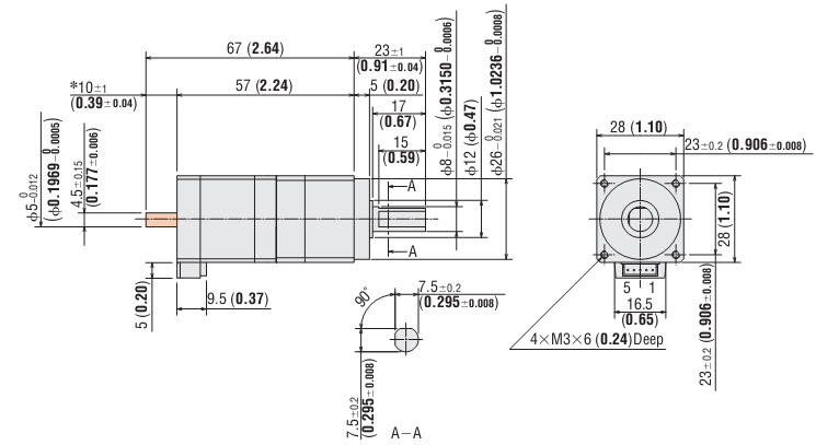 DC Stepping Motor & Driver Oriental CRK523PAP-PS7.2 DC Stepping Motor & Driver Oriental CRK523PAP-PS7.2