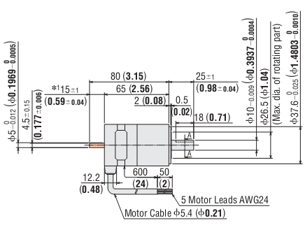 DC Stepping Motor & Driver Oriental CRK543AKP-H100 DC Stepping Motor & Driver Oriental CRK543AKP-H100