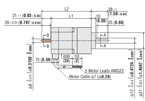 DC Stepping Motor & Driver Oriental CRK566AKP-PS10 DC Stepping Motor & Driver Oriental CRK566AKP-PS10