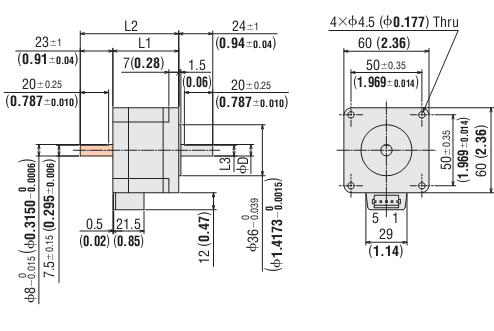 DC Stepping Motor & Driver Oriental CRK566PMAP DC Stepping Motor & Driver Oriental CRK566PMAP