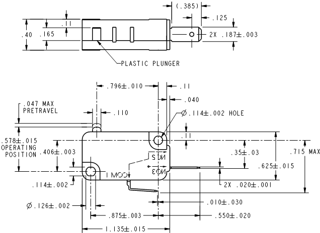 Basic Switches Honeywell V7-2B29D8