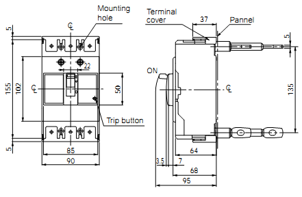 Thiết bị đóng ngắt MCCB Fuji BW125RAM Thiết bị đóng ngắt MCCB Fuji BW125RAM