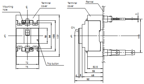 Thiết bị đóng ngắt MCCB Fuji BW50RAM Thiết bị đóng ngắt MCCB Fuji BW50RAM