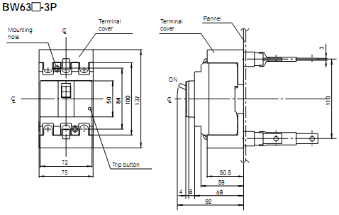 Thiết bị đóng ngắt MCCB Fuji BW63EAM