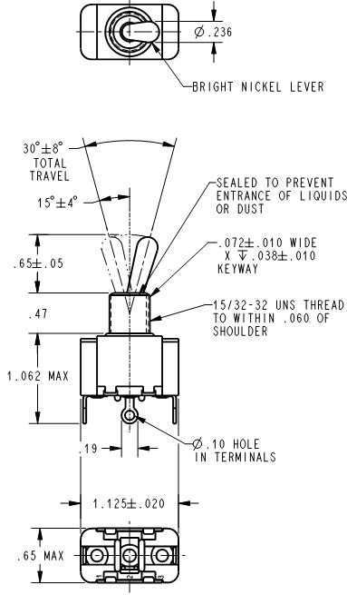 Toggle Switches Honeywell 11TS115-2 Toggle Switches Honeywell 11TS115-2