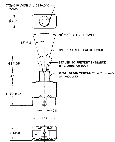 Toggle Switches Honeywell 11TS95-2 Toggle Switches Honeywell 11TS95-2
