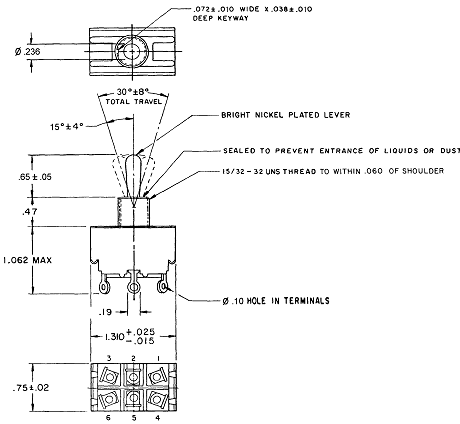 Toggle Switches Honeywell 12TS115-3 Toggle Switches Honeywell 12TS115-3
